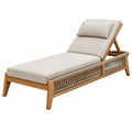 Gartenliege 200 x 75 x 90 cm Holz Seilgeflecht Beige verstellbare Rückenlehne