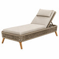 Gartenliege 200 x 75 cm mit Geflecht in Beige verstellbare Rückenlehne