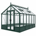Gewächshaus 300 x 240 x 250 cm Aluminium Dunkelgrün für Garten mit Dachfenstern