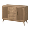 Sideboard 120 x 40 x 80 cm Braun Holzwerkstoff mit 2 Türen und 4 Schubladen - geriffeltes Design