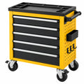 Werkzeugwagen 77 x 46 x 97 cm aus Stahl Gelb Schwarz mit 5 Schubladen und Rollen