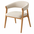 Armlehnstuhl 58 x 60 x 78 cm Stoffbezug Holzgestell Beige Natur Modern