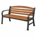 Gartenbank 125 x 60 x 85 cm Holz Metall Braun Schwarz mit Armlehnen