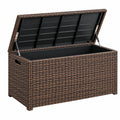 Aufbewahrungsbox 120 x 50 x 60 cm Polyrattan Braun mit Klappdeckel für Garten