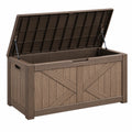 Garten-Aufbewahrungsbox 132 x 72 x 65 cm Kunststoff Braun mit Klappdeckel